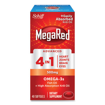 MegaRed® Advanced 4-in-1 Omega-3 Softgel, 500 Mg, 40 Count freeshipping - TVN Wholesale